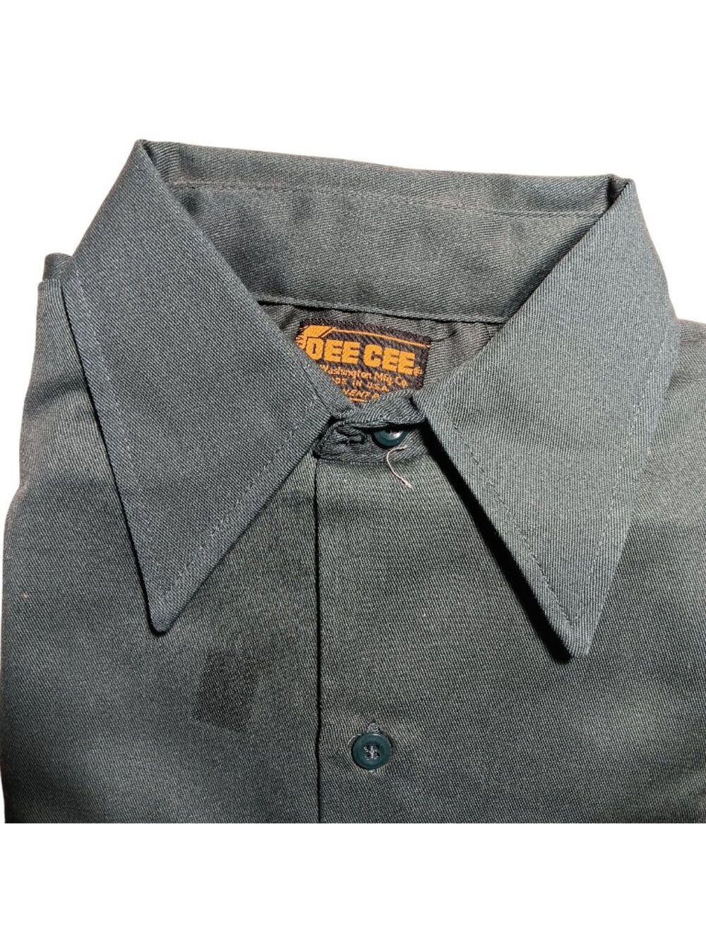Shirt Small 15 Green 1960s Vintage Workwear Made In USA Dee Cee Mens Long Sleeve